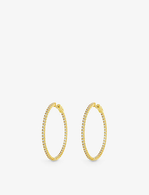 CARAT LONDON: Paloma large yellow gold-plated vermeil sterling-silver hoop earrings