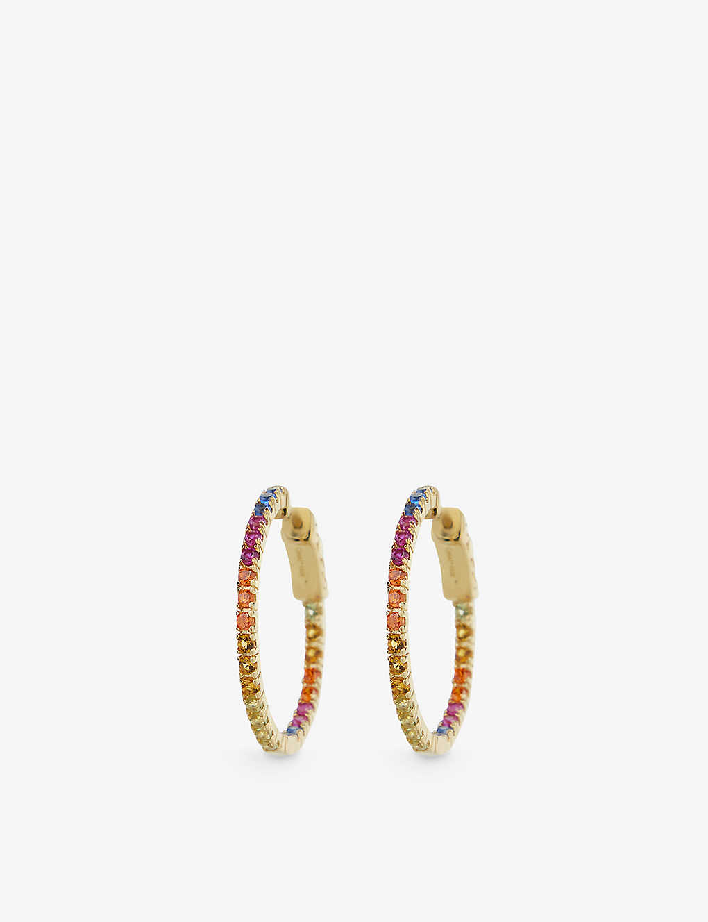 Carat London Womens Gold Rainbow Yellow-gold Vermeil-plated Sterling-silver And Cubic Zirconia Hoop