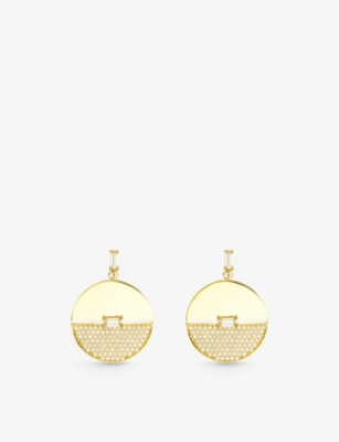 Carat London Womens Gold Sula Yellow-gold Vermeil-plated Sterling-silver And Cubic Zirconia Earrings