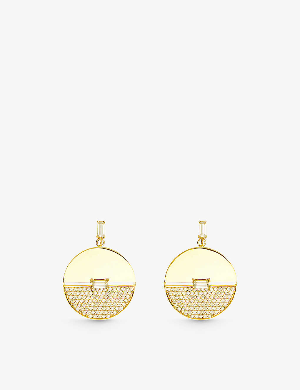Carat London Womens Gold Sula Yellow-gold Vermeil-plated Sterling-silver And Cubic Zirconia Earrings