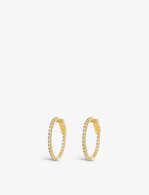 CARAT LONDON: Cassia small yellow gold-plated vermeil sterling-silver hoop earrings