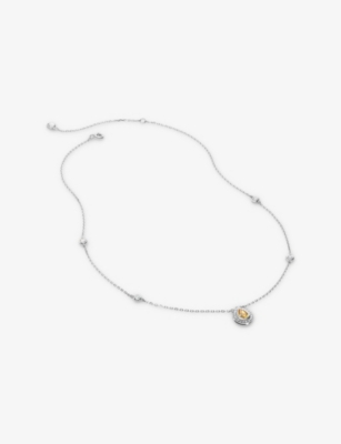 CARAT LONDON: Emile sterling silver and 0.75ct cubic zirconia necklace