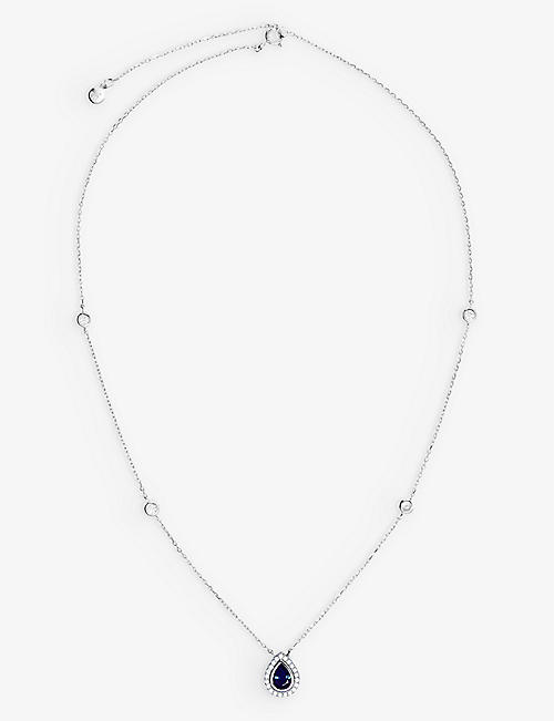 CARAT LONDON: Emile sterling silver and 0.75ct cubic zirconia necklace