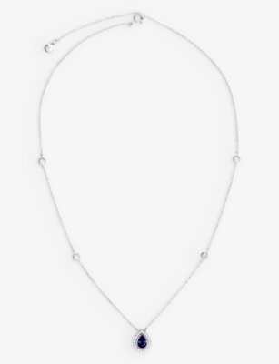 Carat London Womens Silver Emile Sterling Silver And 0.75ct Cubic Zirconia Necklace