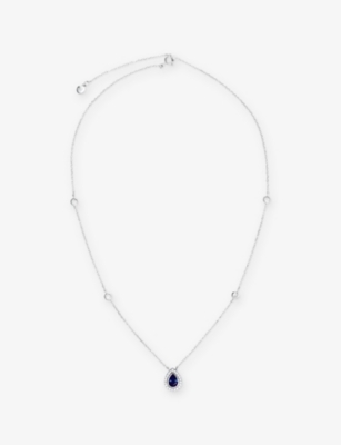 Carat London Womens Silver Emile Sterling Silver And 0.75ct Cubic Zirconia Necklace