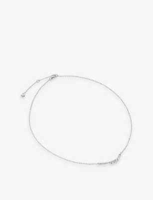 Carat London Womens Silver Laeta Sterling Silver And Cubic Zirconia Necklace