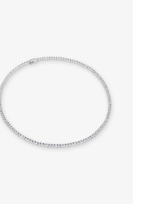 CARAT LONDON: Prudence white gold-plated sterling silver and 0.3ct cubic zirconia tennis necklace