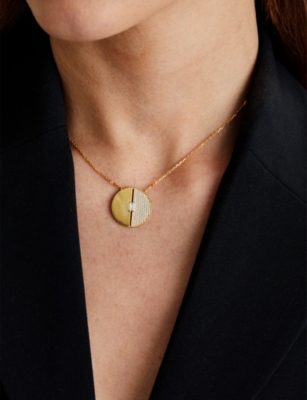 Carat London Womens Gold Priya Yellow Gold-plated Vermeil Sterling-silver And Cubic Zirconia Pendant In Gold