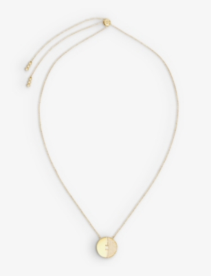 CARAT LONDON: Priya yellow gold-plated vermeil sterling-silver and cubic zirconia pendant necklace