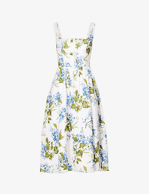 REFORMATION: Tagliatelle floral-print linen midi dress