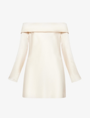 Reformation Maves Satin Dress In Almond | ModeSens