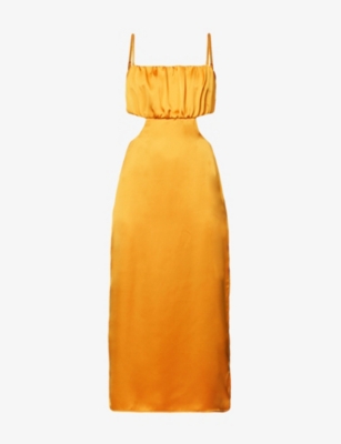 殿堂 Pretty Lavish cut-out tiered maxi dress in abstract spot レディース 