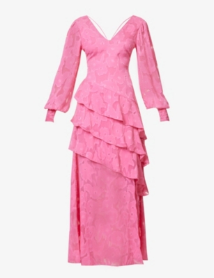PRETTY LAVISH PRETTY LAVISH WOMEN'S PINK LOIS FLORAL-PATTERN COTTON MAXI DRESS,66822692