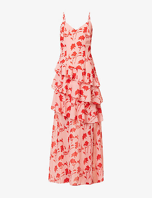 PRETTY LAVISH: Hettie floral-print crepe maxi dress