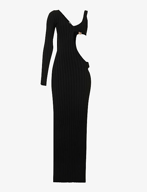 BALLY: Cut-out slim-fit woven maxi dress