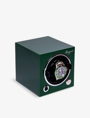 The Alkemistry Womens Dark Green Rapport London Evo44 Single Wooden Watch Winder Cube