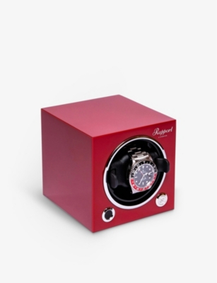 The Alkemistry Womens Red Rapport London Evo Single Wooden Watch Winder Cube