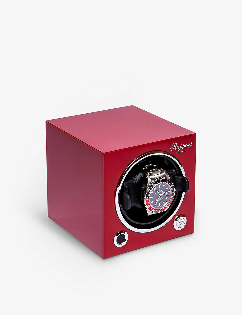 The Alkemistry Womens Red Rapport London Evo Single Wooden Watch Winder Cube