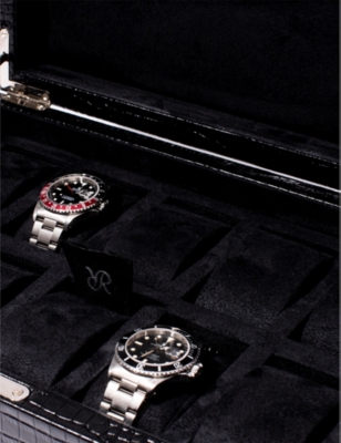 Shop The Alkemistry Women's Black Rapport London Brompton 10-piece Crocodile-embossed Faux-leather Watch
