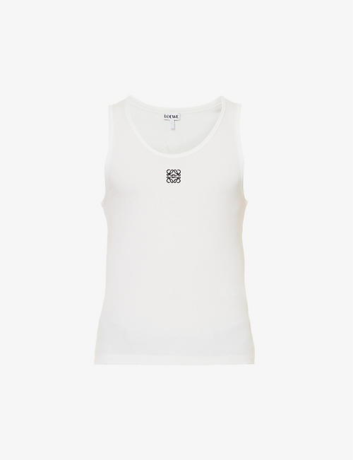 LOEWE: Brand-embroidered patch-pocket stretch-cotton top