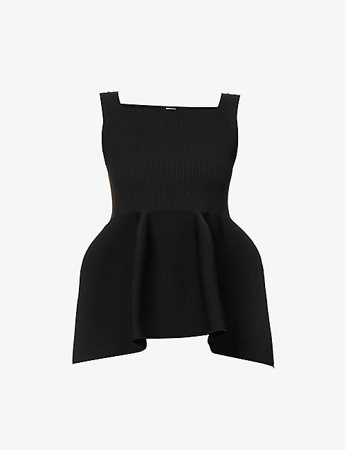 CFCL: Pottery square-neck recycled-polyester knitted top