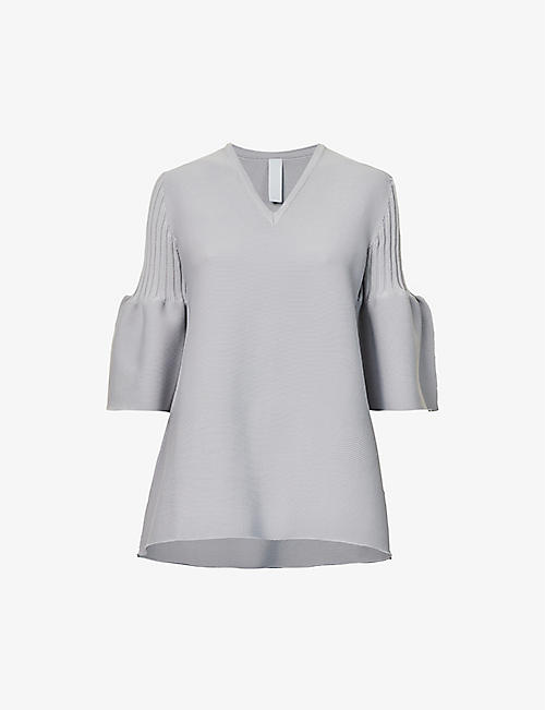 CFCL: Pottery flared-sleeves recycled-polyester top