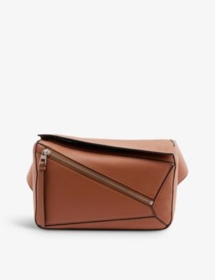 Puzzle Mini Leather Belt Bag in Brown - Loewe