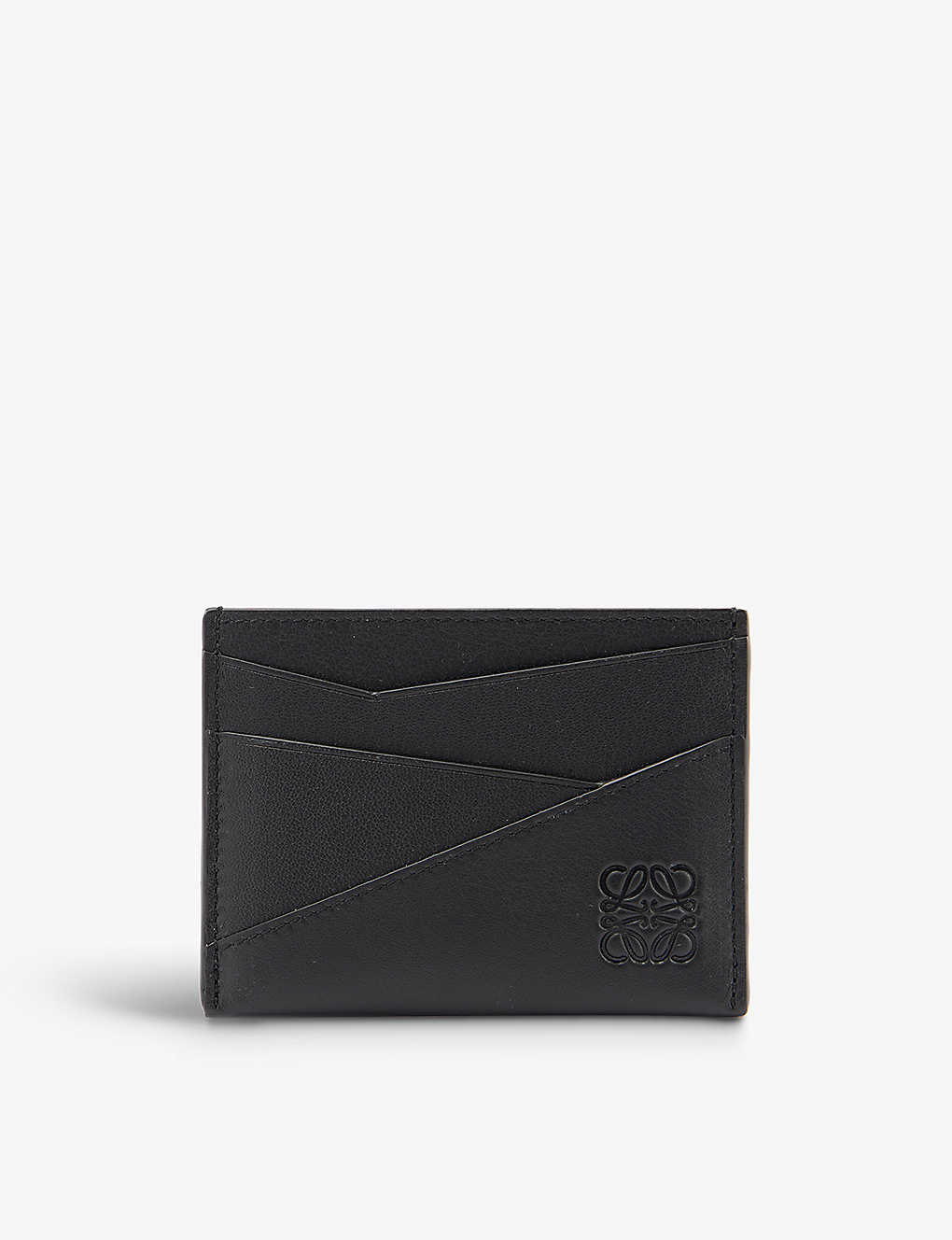 Loewe Mens Black Puzzle Edge Brand-debossed Leather Card Holder