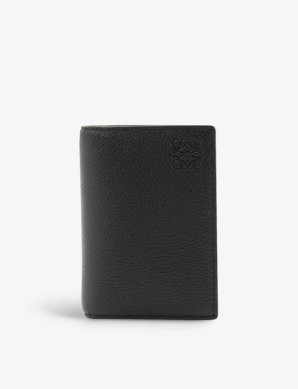 Loewe Mens Black Anagram-embellished Grained-leather Bifold Wallet