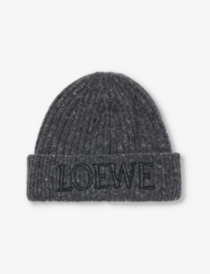 Loewe Anagram & Logo Charm Wool Knit Beanie