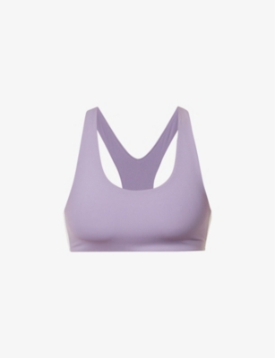Splits59 Ella Airweight Sports Bra In Pale Lav/wht P.laven/wht