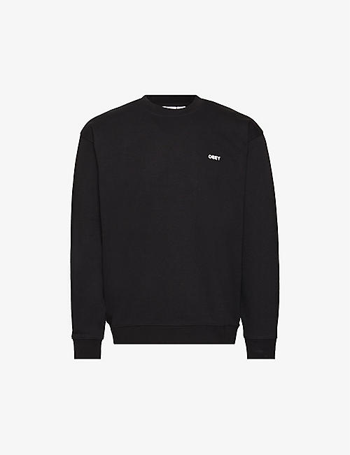 OBEY: Brand-print regular-fit cotton-blend sweatshirt