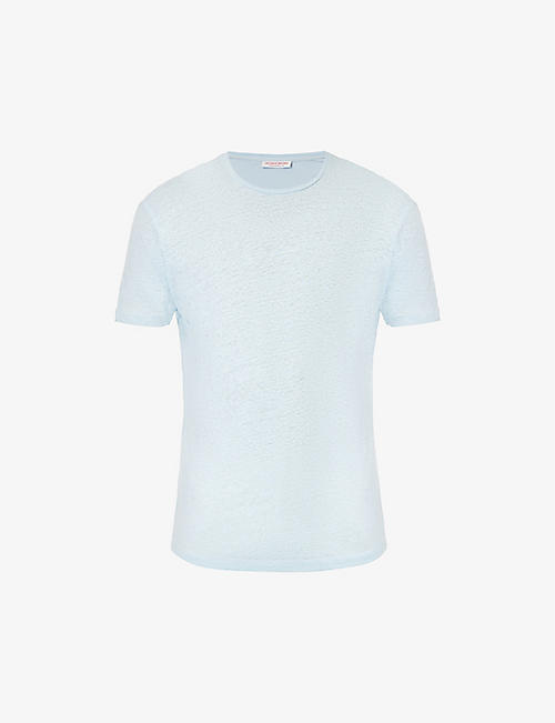 ORLEBAR BROWN: Crewneck short-sleeved linen T-shirt
