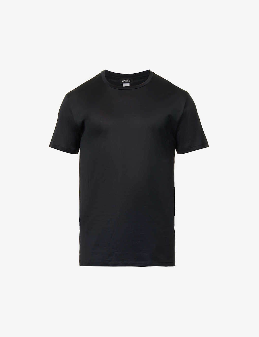 Hanro Crew-neck Regular-fit Cotton-jersey T-shirt In Black
