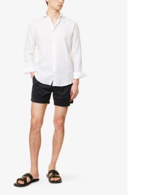 Frescobol Carioca Mens White Antonio Regular-fit Linen Shirt In White