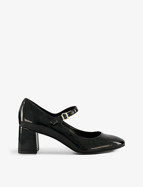 DUNE: Alenna block-heel Mary Jane faux-leather courts