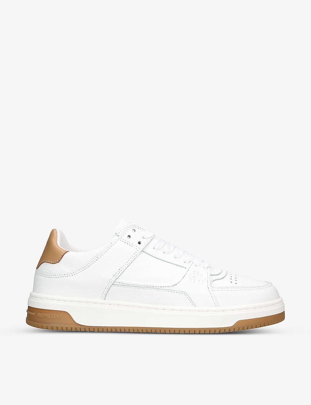 Represent Mens White Apex Leather Low-top Trainers