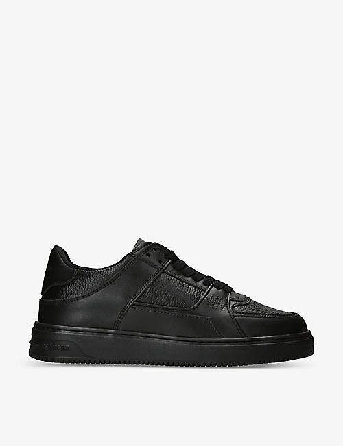 REPRESENT: Apex panelled grained-leather low-top trainers