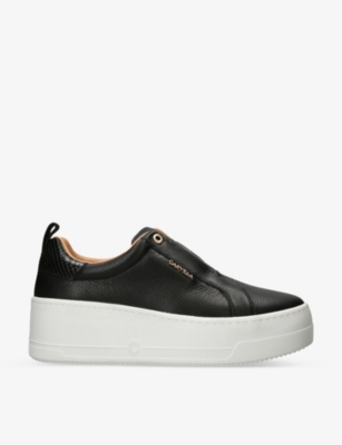 CARVELA: Connected Laceless platform leather trainers