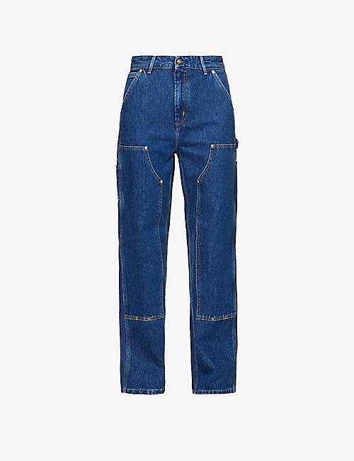 CARHARTT WIP: Nash brand-patch straight-leg high-rise jeans