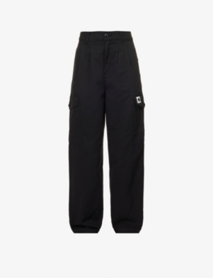 Carhartt Wip Womens Black Collins Tapered-leg High-rise Organic-cotton Trousers