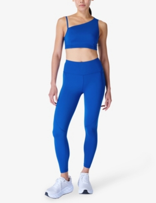 Shop Sweaty Betty Womens Lightning Blue Power 7/8 Workout Stretch-jersey Leggings