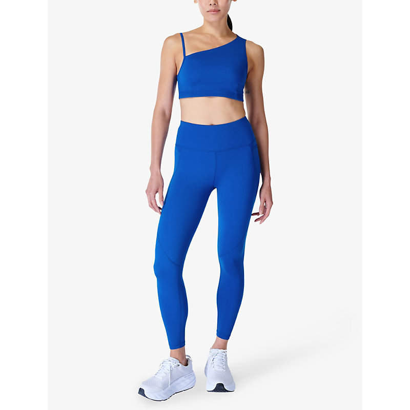 Shop Sweaty Betty Women's Lightning Blue Power 7/8 Workout Stretch-jersey Leggings