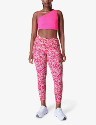 Shop Sweaty Betty Women's Pink Dab Print Power 7/8 Dab-print High-rise Skinny Stretch-nylon Leggings