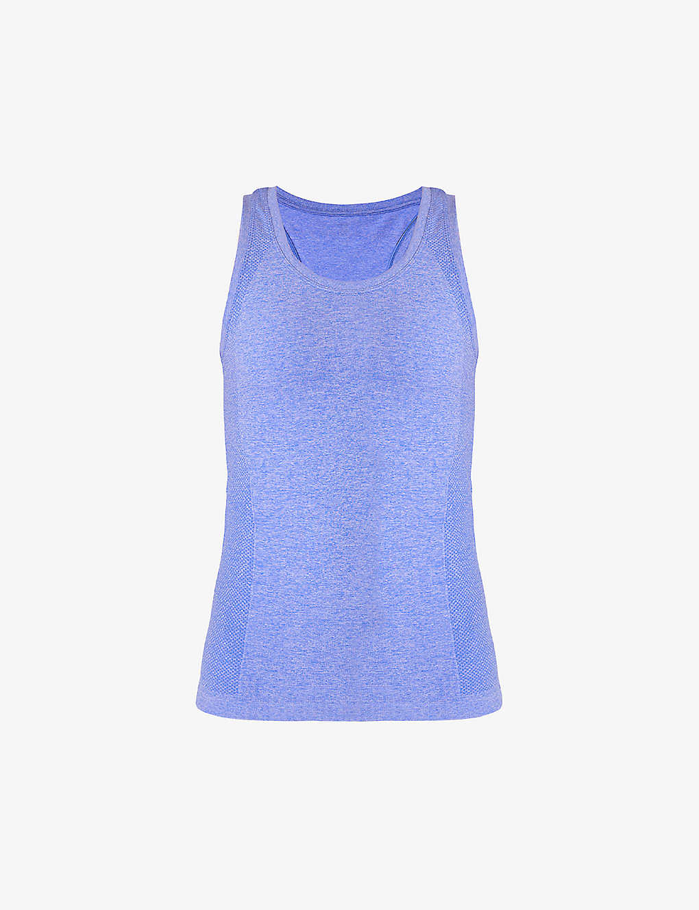 Sweaty Betty Athlete Seamless Workout Marl-pattern Stretch-jersey Tank Top In Blue