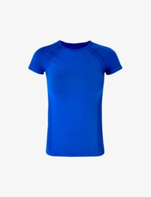 Sweaty Betty Breathe Easy Short-sleeve Stretch Recycled-polyester Top In Lightning Blue