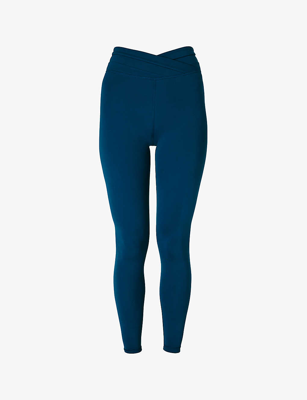 Sweaty Betty Women's Colossal Blue All Day Wrap-waist High-rise 7/8 Stretch-jersey Leggings