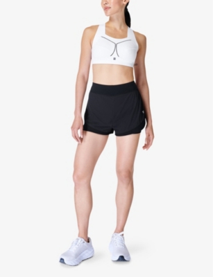 Sweaty Betty Womens Black Tempo Run High-rise Stretch-woven Shorts In Black