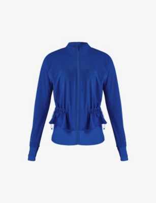 Shop Sweaty Betty Women's Lightning Blue Fast Lane Running Drawcord-hem Stretch-woven Recycled Polyester