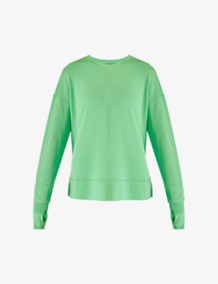 Sweaty Betty After Class Crop Sweatshirt In Radiate Green
